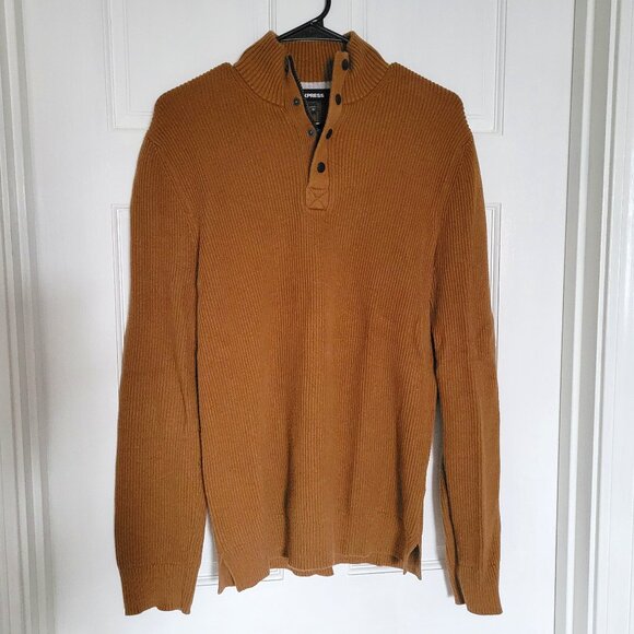 Express Men's 1/4 Button Sweater - Picture 1 of 5